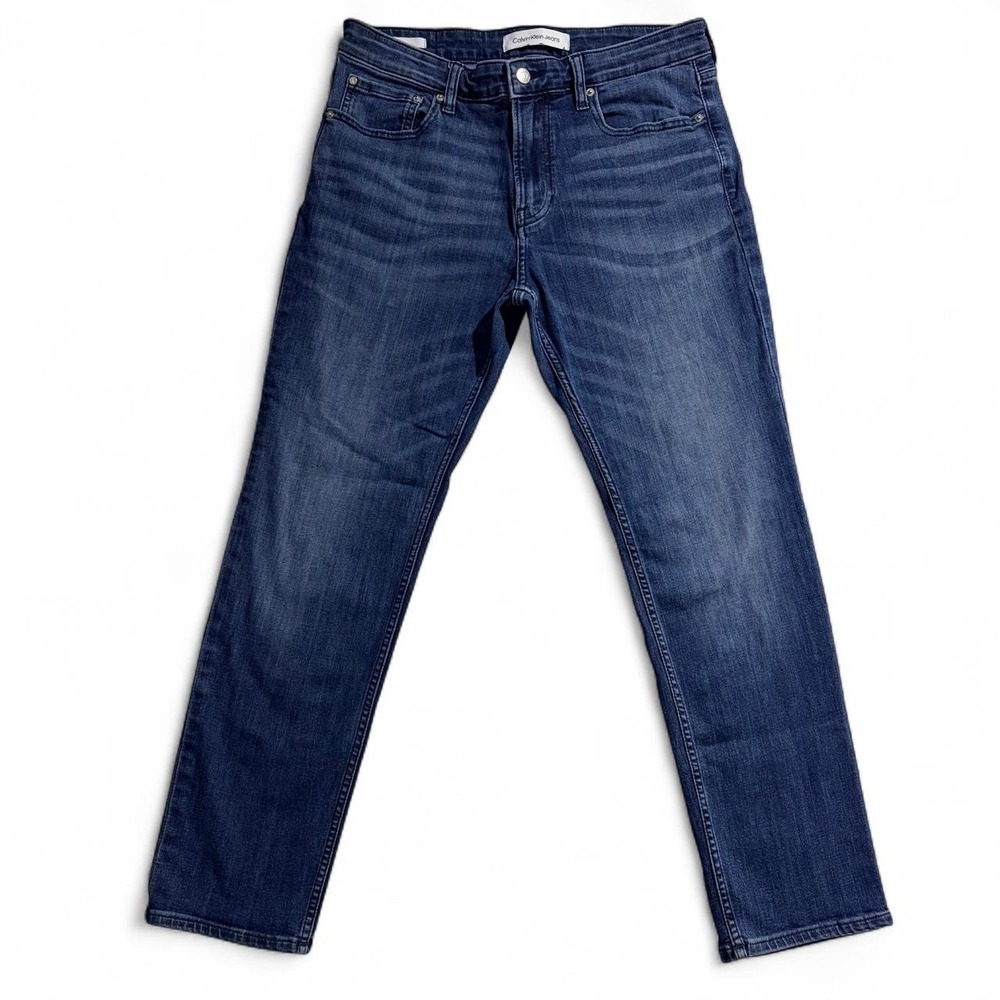 Calvin Klein Jeans Womens Size 33x30 Slim Straight Leg Dark Wash Blue Denim